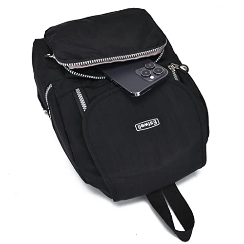 Estwell Mochila Mujer Pequeña Bolso Mochila Impermeable Nailon Bolso Bandolera Moda Casual Bolso Mochila de Viaje Ligero Mochila Escuela Multifuncional Mochila con Bolsillos Múltiples