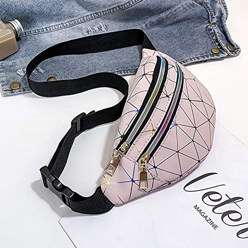 Estwell Riñonera Mujer Moda Riñonera Deportiva Viaje Bolso de Cintura Running Impermeable Riñoneras de Marcha Fanny Pack (Azul)