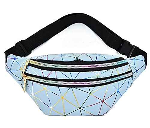 Estwell Riñonera Mujer Moda Riñonera Deportiva Viaje Bolso de Cintura Running Impermeable Riñoneras de Marcha Fanny Pack (Azul)