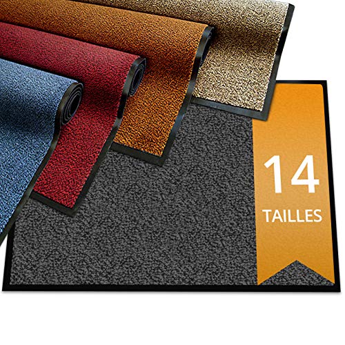 etm - Felpudo de entrada serie Premium - Alfombra antideslizante y lavable, ideal tanto para entrada interior como exterior, antracita, 135 x 200 cm