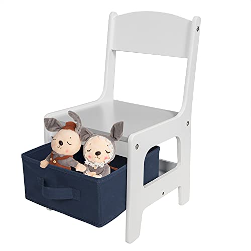 EUGAD Juego de Mesa y 2 Sillas Infantiles Grupo de Asientos para Niños Muebles de Madera y MDF para Niños con Espacio de Almacenamiento Gris + Blanco 0001ETZY