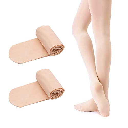 EULANT Medias de Ballet Para Niña y Mujer 2 Pares, 90 DEN Calcetines Ballet Niña, Medias Rosa Danza,L