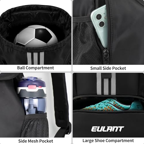 EULANT Mochila Futbol con Zapatillero,Impermeable Bolsa Deporte para Balonmano Voleibol Natación Entrenamiento Senderismo Campamento Compras Playa Escolar,Separación Seca y Húmeda