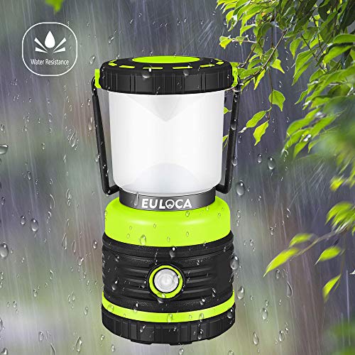 EULOCA Farol de Camping LED Regulable, 1200lm 4 Modos, Resistente al agua Linterna Camping, Lámpara para Pesca, Excursión, Jardín, Patio y hiking