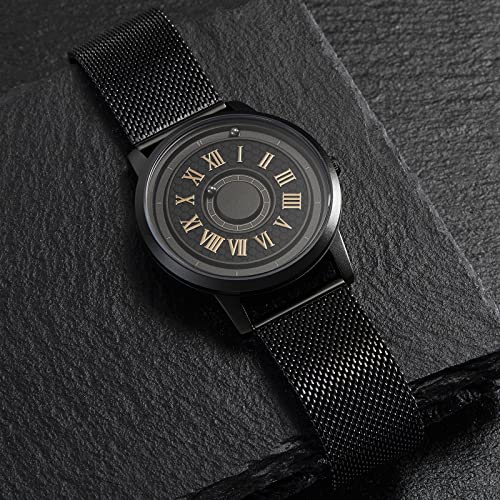 EUTOUR Reloj Hombre Relojes para Parejas Magnetico Designer Cuarzo Rodamiento de Bolas Relojes de Pulsera para Hombres Mujres con Correa de Acero Inoxidable Roma