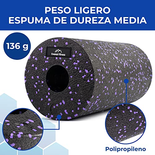 EVEREST FITNESS Rodillo fascial de 30 cm in Negro/Morado de dureza media