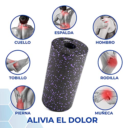 EVEREST FITNESS Rodillo fascial de 30 cm in Negro/Morado de dureza media