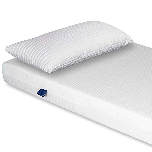 EvergreenWeb - Colchón 85x195 de espumación Alto 15 cm + Almohada Viscoelástica Gratiuita, Revestimiento en Air Space, Tejido Transpirable, Ortopédico, para Todas Camas - Blanco