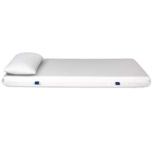 EvergreenWeb - Colchón 85x195 de espumación Alto 15 cm + Almohada Viscoelástica Gratiuita, Revestimiento en Air Space, Tejido Transpirable, Ortopédico, para Todas Camas - Blanco