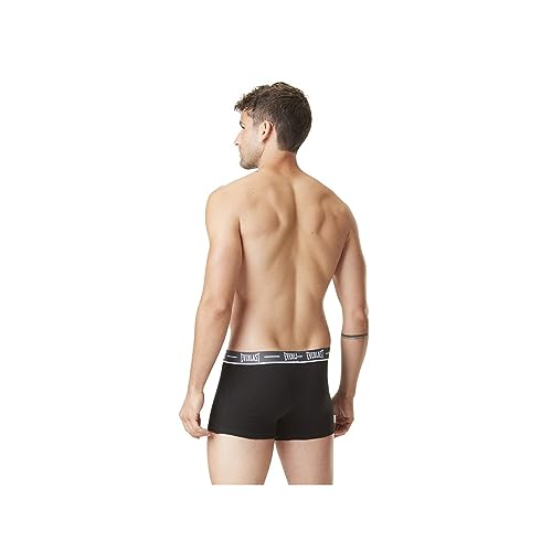 Everlast Boxer Hombre Ultra-Suave, Calecon Hombre, Sujeción Antideslizamiento, Ajuste Perfecto (Juego de 4), Negro , L