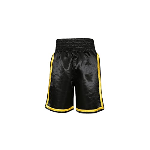 Everlast Pantalones Cortos De Adultos para Boxeo De Competición, Color: Negro-Dorado, Talla: XXL