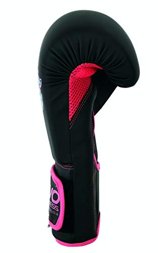 EVO Fitness Guantes de boxeo rosa mate para mujer, bolsa de boxeo para mujer, MMA Muay Thai, artes marciales, Kick Boxing para niñas, combate, entrenamiento de combate, guantes con envolturas de mano