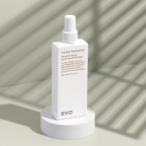 EVO mister fantastic blowout spray de protección contra el calor para todo tipo de cabello, cabello largo y etapa, fijador y volumen vegano, sin sulfatos, 200 ml