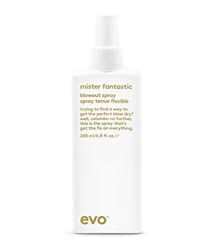 EVO mister fantastic blowout spray de protección contra el calor para todo tipo de cabello, cabello largo y etapa, fijador y volumen vegano, sin sulfatos, 200 ml