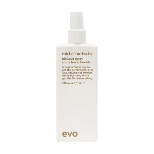 EVO mister fantastic blowout spray de protección contra el calor para todo tipo de cabello, cabello largo y etapa, fijador y volumen vegano, sin sulfatos, 200 ml