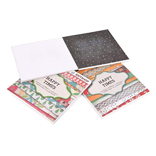 Ewtshop® 3 blocs de 36 hojas cada uno, papel de diseño, papel para manualidades, papel decorativo, 108 hojas, 36 diseños