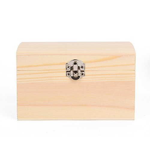 ewtshop® - Juego de 2 cajas de madera para el tesoro de madera, caja del tesoro