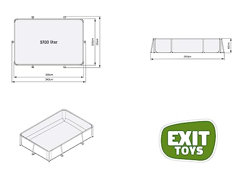 EXIT Toys Piscina de Madera, 300 x 200 x 65 cm, Rectangular, compacta con Bomba de Filtro de Cartuchos, fácil Acceso, Adecuada para niños pequeños, Marco Fuerte, diseño único, marrón