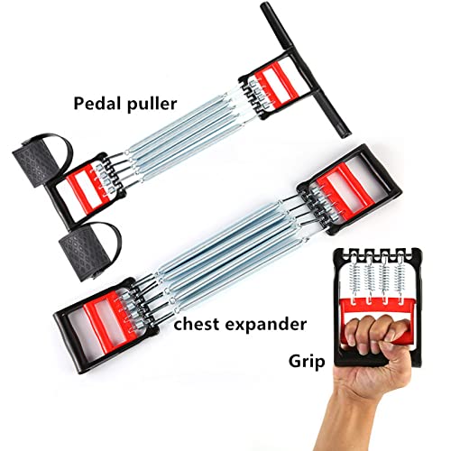 Expansor De Pecho Multifuncional 3 En 1 Para Hombres Y Mujeres Expansor De Pecho Pinza De Mano Tradicional Y Pedal Elástico Para Ejercicios De Abdominales, Cuerda Para Tirar Del Pedal Y Ejercitador De