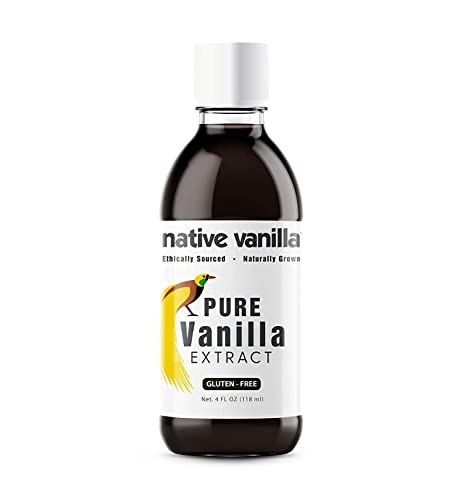 Extracto de vainilla pura - 118ml (4 oz) - Hecho de vainas de vainilla de primera calidad - Para chefs y cocina casera, hornear y hacer postres - Hecho con vainas de vainilla real