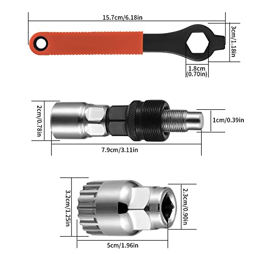 Extractor de Manivela de Bicicleta, Extractor de Bielas, Herramientas de Reparación Extractor Removedor de Bicicleta Llave de 16 mm para Bielas y Manivela, pour Bicicletas de Montaña MTB