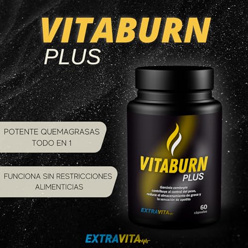 extraVITA- Quemagrasas Potente para Adelgazar, Control del Apetito en 3-4 semanas, L-Carnitina, Garcinia, Curcuma | Termogénico y Adelgazante | 60 cápsulas