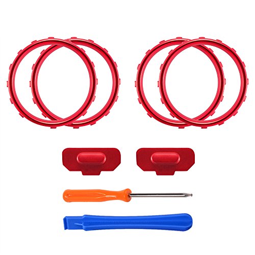 eXtremeRate 2 Paquetes de Anillos para Joysticks Xbox One Botón de Interruptor de Perfil Reemplazable Accesorios Repueatos para Mando de Xbox One Elite(Rojo Cromo Mate)