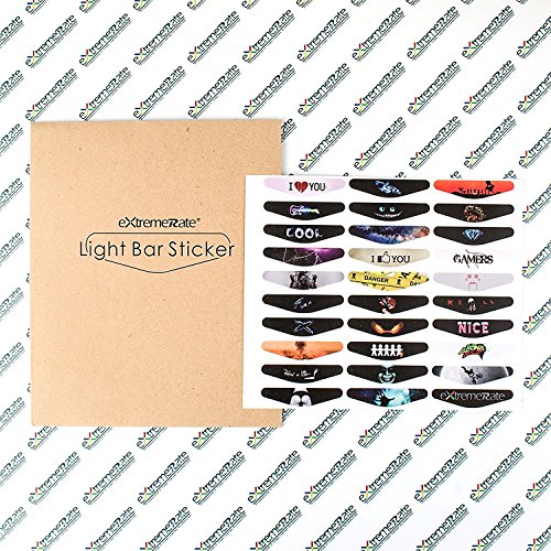 eXtremeRate 30 Piezas/Kit Adhesivo para ps4 Mando de la Barra luz Vinilo Pegatinas Calcomanías Skins Stickers Light Bar Cover para ps4 Pro Slim Original Control(Modelo-37)