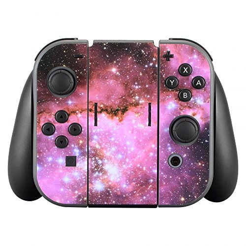 eXtremeRate Conjunto Completo de Pegatinas Cubierta Adhesiva Protectora de Piel Kit de protección para Nintendo Switch Consola Joy-con Radiador con 2 Protectores de Pantalla Galaxia Violeta