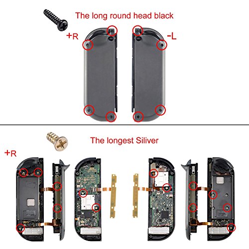 eXtremeRate Kit de Destornillador de cruz Conjunto de Herramientas de montaje y desmontaje con muelle pinzas y tornillos para la Consola Compatible con Nitendo Switch Joy Con