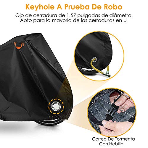 Eyein Funda Bicicleta Exterior Impermeable, 210T Resistente Lluvia, Sol UV Polvo Viento Material Anti desgarro Cubierta de Almacenamiento para Bicicleta de montaña/Bicicleta de Carretera/Scooter/MTB