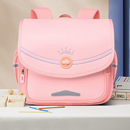 EyezeR Mochila horizontal rosa para niños, bolsa de libros de gran capacidad, bolsa de preescolar para niños pequeños, Multicolor