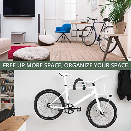 EYPINS Soporte para Bicicleta de Pared, Portabicicletas con gancho Ajustable, Colgador Horizontal de Almacenamiento interior en Garaje y Hogar, para Bicicleta Montaña, Bicicleta de Carretera