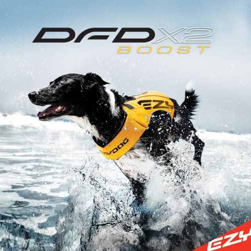 EZYDOG X2 Boost Chaleco Salvavidas | Canotaje, Apto para Perros, Tabla de Remo, flotabilidad Superior, Mango de Rescate, Chaleco Salvavidas (Grande, Azul)