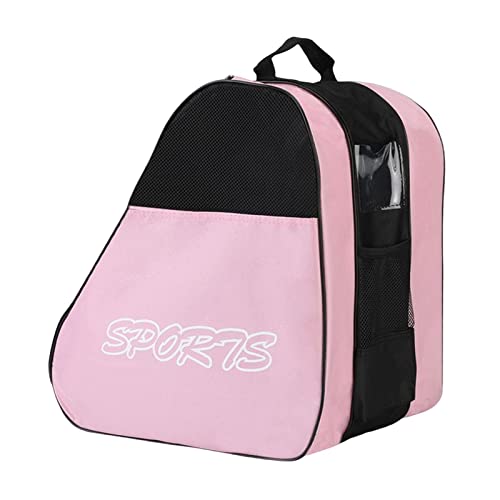 F Fityle Bolsa para Patines de y en línea, Bolsa de Almacenamiento Grande para Patines de, Patines de Ruedas, Patines en línea para niños y Adultos, Rosado