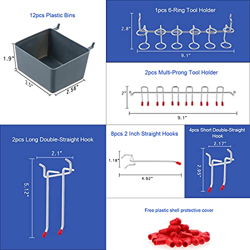 Faankiton 230Pzs Surtido de Ganchos para Tablero de Clavijas, Ganchos Panel Perforado, Cerraduras de Clavijas, Contenedores de Tablero Perforado con Juegos de Ganchos Tablero Perforado Organizador