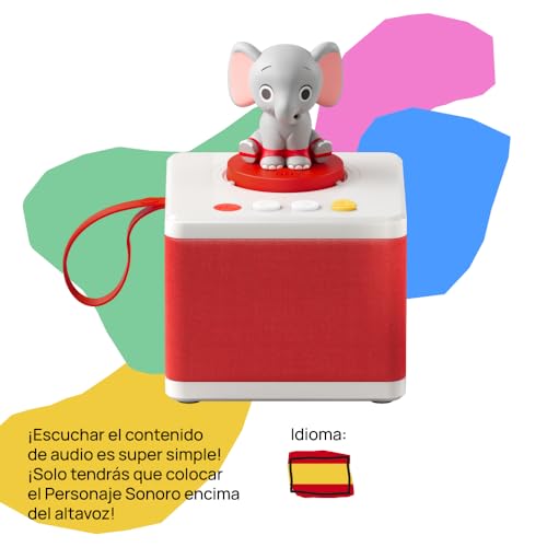 FABA - Cuentacuentos para Niñas y Niños, Altavoz con el Personaje Sonoro ELE el Elefante, Juego Educativo, Contenido EN ESPAÑOL Apto Desde 0 años