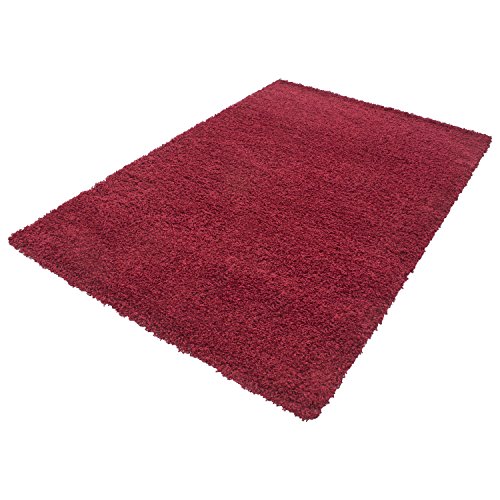 Fabelia Feli Comfort - Alfombra de pelo largo XL, 50 mm de altura del pelo, polipropileno, rojo, 60 x 110 cm