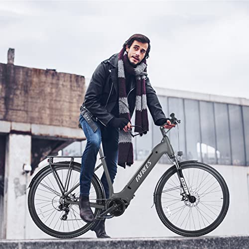 Fafrees Bicicleta eléctrica Oficial FM9 Trekking Ebike Mujer E Bike BAFANG Motor Medio 65 N.m 250 W, luz de Freno 700 C x 45 C batería 15 Ah 540 WH, Bicicleta eléctrica de montaña Shimano 7S