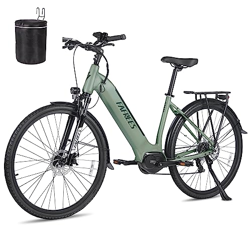 Fafrees Bicicleta eléctrica Oficial FM9 Trekking Ebike Mujer E Bike BAFANG Motor Medio 65 N.m 250 W, luz de Freno 700 C x 45 C batería 15 Ah 540 WH, Bicicleta eléctrica de montaña Shimano 7S