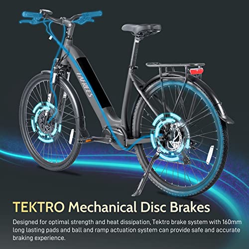 Fafrees Bicicleta eléctrica Oficial FM9 Trekking Ebike Mujer E Bike BAFANG Motor Medio 65 N.m 250 W, luz de Freno 700 C x 45 C batería 15 Ah 540 WH, Bicicleta eléctrica de montaña Shimano 7S