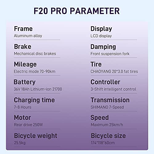 Fafrees [ Oficial F20-PRO Bicicleta electrica Urbana con batería de 36V 18Ah Fat Bike Plegable 20 Pulgadas, 250W Bici electrica Plegable de montaña Adultos Shimano 7S 25 km/h 150kg