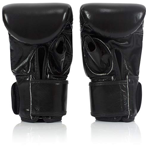 Fairtex Guantes Muay Thai TGO3, Entrenamiento & Sparring Bag Guantes de Boxeo para Kick Boxing MMA K1 (Negro, M)