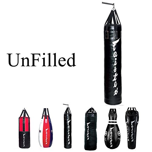 Fairtex Unfilled Bolsa Pesada para Muay Thai, Boxe, Kickboxing, MMA (HB6 Nero)