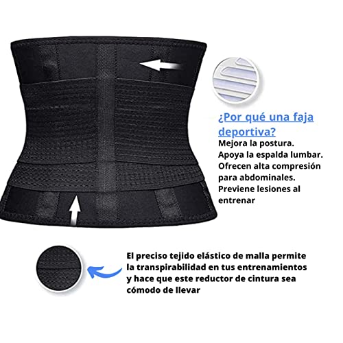 Faja Dolor Espalda con Soporte Lumbar - Fajas trabajo para Mujer con Doble Ajuste - Talla Única Universal hasta XL