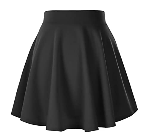 Falda para Niñas Falda Corta Plisada de Punto para Niñas Faldas Patinador Danza Tenis Disfraz (3-4 Años, Negro)