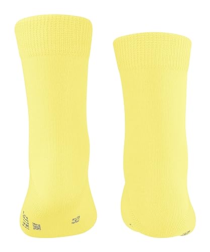 FALKE Family K SO algodón unicolor 1 par, Calcetines Unisex niños, Amarillo (Vanilla 1360) nuevo - ecológico, 39-42