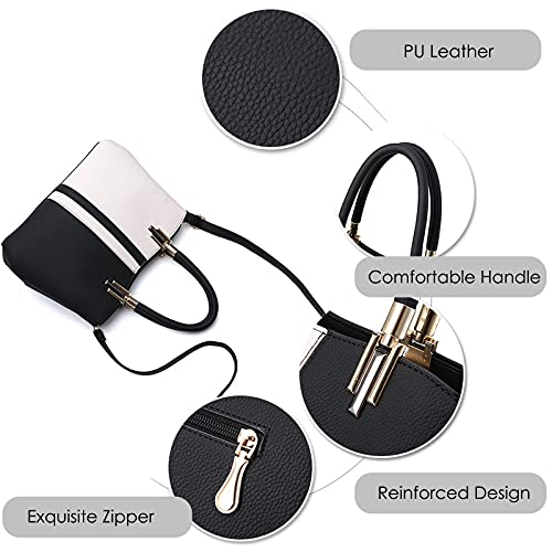 FANDARE Elegante Mujer Bolso Mano Bolsos de Bandolera Impermeable PU Cuero para Viaje Trabajo Compras Crossbody Bag Caqui