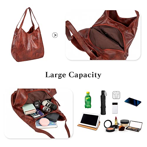 FANDARE Moda Bolsos Totes para Mujer Impermeable Shoppers y Bolsos de Hombro Bolso Bandolera PU Cuero Bolsos de Cubo para Viajes Compras Trabajo Citas Negro