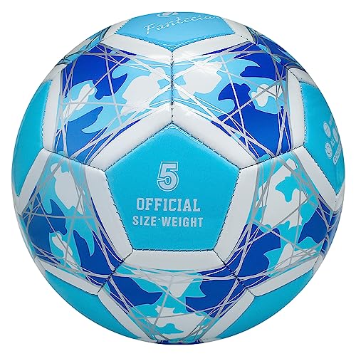 FANTECIA Size 5 balón de fútbol Brilla en la Oscuridad, balón de fútbol Fluorescente para Entrenamiento y Juegos, balón de fútbol Iluminado para jóvenes y niños.